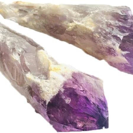 2-Pack Natural Raw Amethyst Crystal Point Wand Set | Healing Home Décor - Single Terminated Natural Cluster Scepters with Sharp Tips for Reiki Energy Channeling & Chakra Balancing - Ideal Gift Set